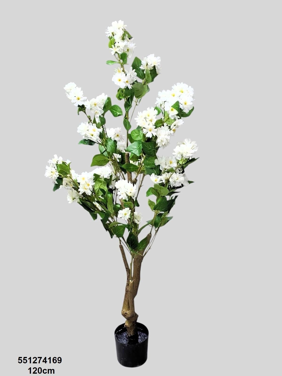 עץ פרחים לבן מלאכותי