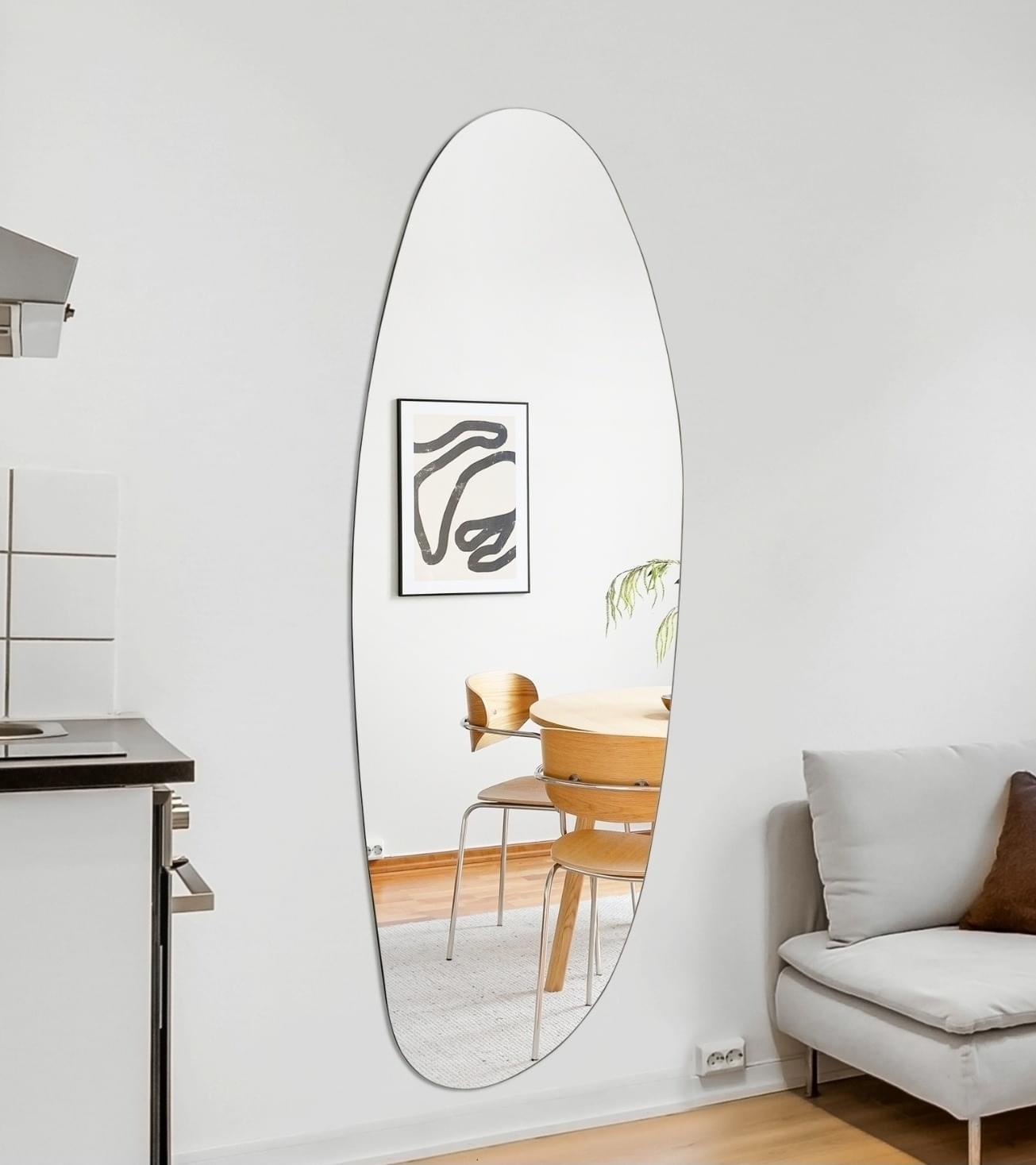 מראה אמורפית עם חיתוך קריסטל ודופן אחורית