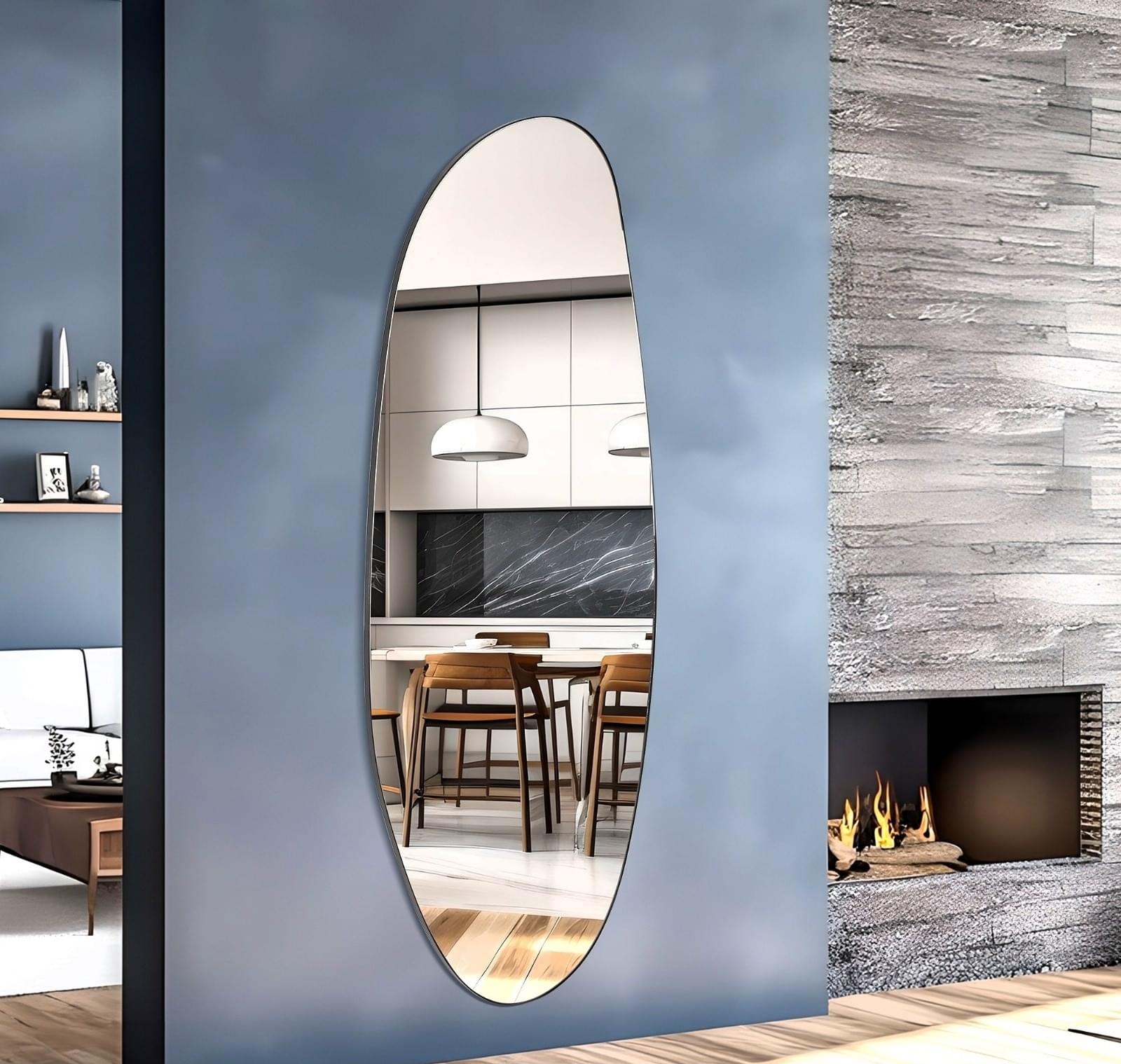 מראה אמורפית עם מסגרת מתכת דקה – תמונה 2