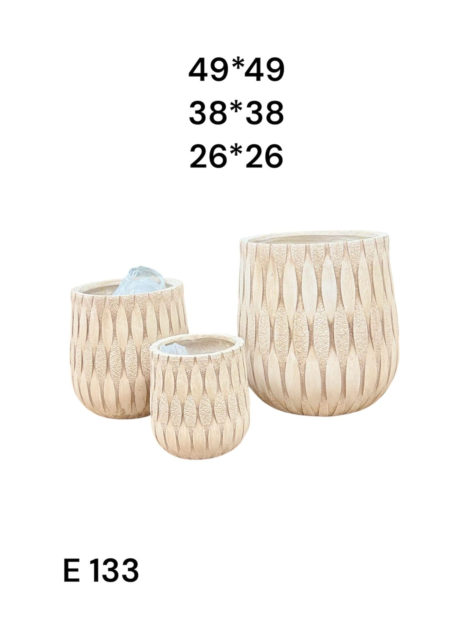 סט עציצי נוי מגולפים – 3 יחידות – תמונה 2