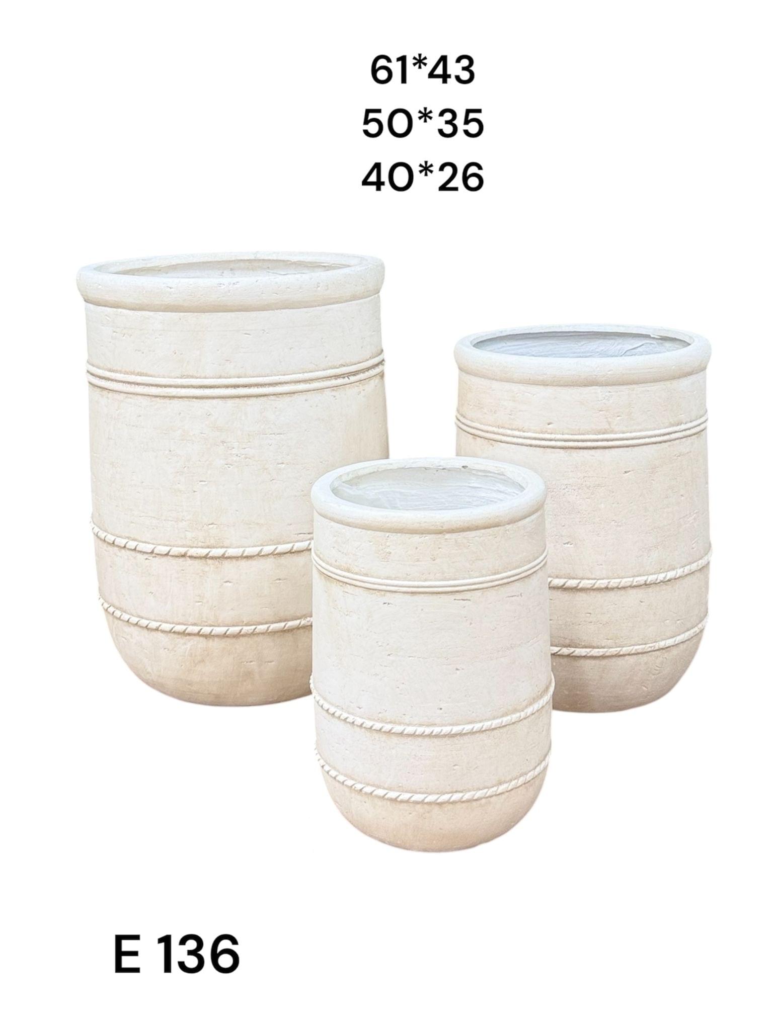 עציצי נוי דקורטיביים – סט 3 יחידות