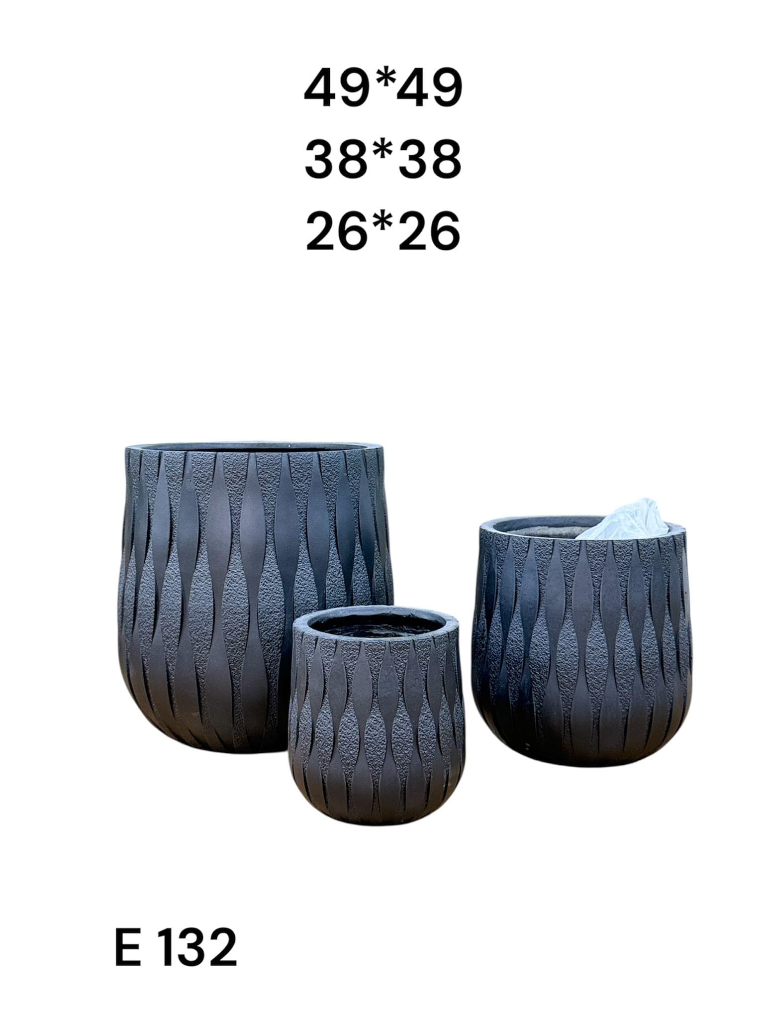 סט עציצי נוי מגולפים – 3 יחידות