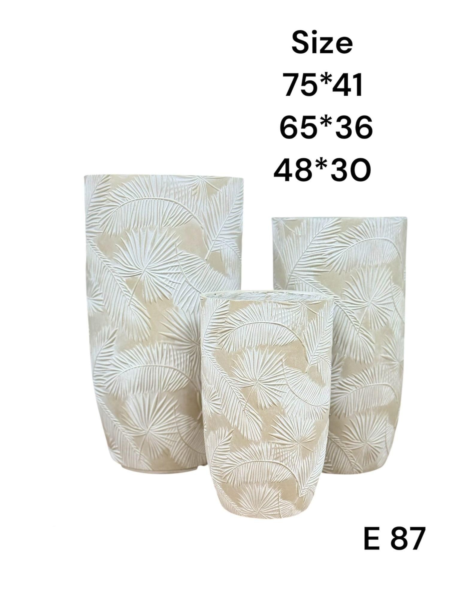 סט 3 אגרטלים דקורטיביים במראה טרופי